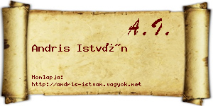 Andris István névjegykártya
